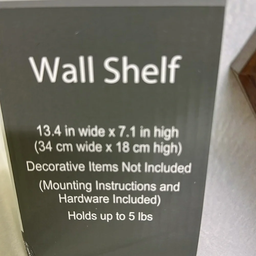 True Living Brown Wall Shelf with Mounting Hardware 13.4 x 7.1 inch